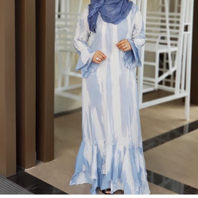 Dress pelangi/dress dian pelangi / dress muslim / dress kembang