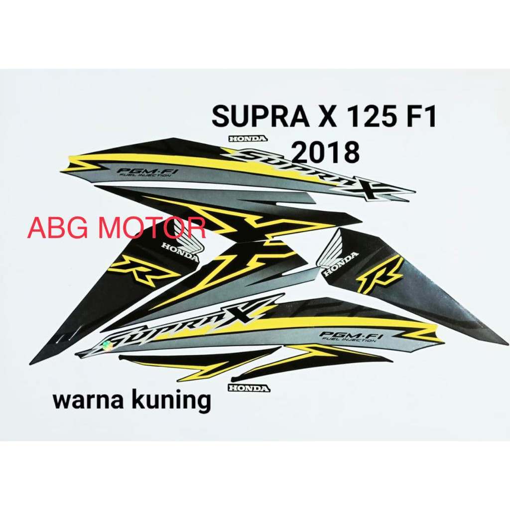 LIS BODY STRIPING STIKER BODY HONDA SUPRA X 125 2018 PGMI FI INJEKSI KUNING