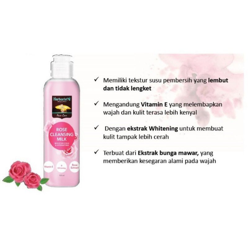 Herborist Rose Cleansing Milk Pembersih Wajah - 100ml