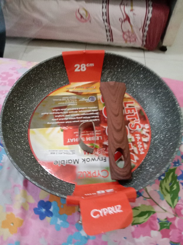 Cypruz Fp-0634 Fry Pan Marble Induksi 28cm - Anti Lengket Tanpa Minyak