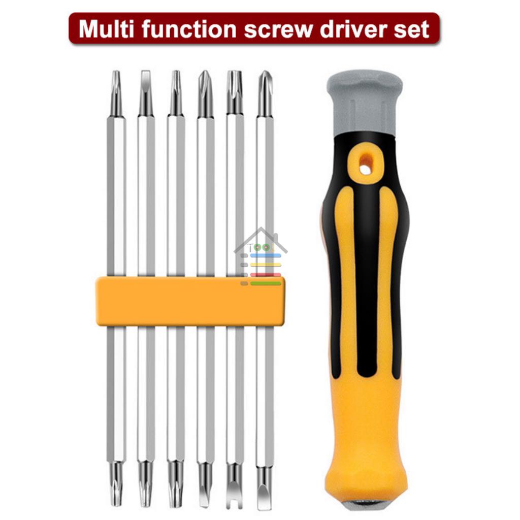 OBENG SET 6IN1 BULAK BALIK MAGNET MULTIFUNGSIONAL SCREWDRIVER SET