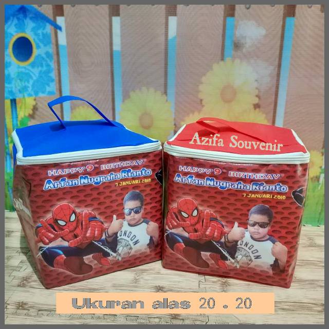 Goodie Bag Tas Souvenir Ulang Tahun / Ultah Anak TENTENG KUBUS CUSTOM-2