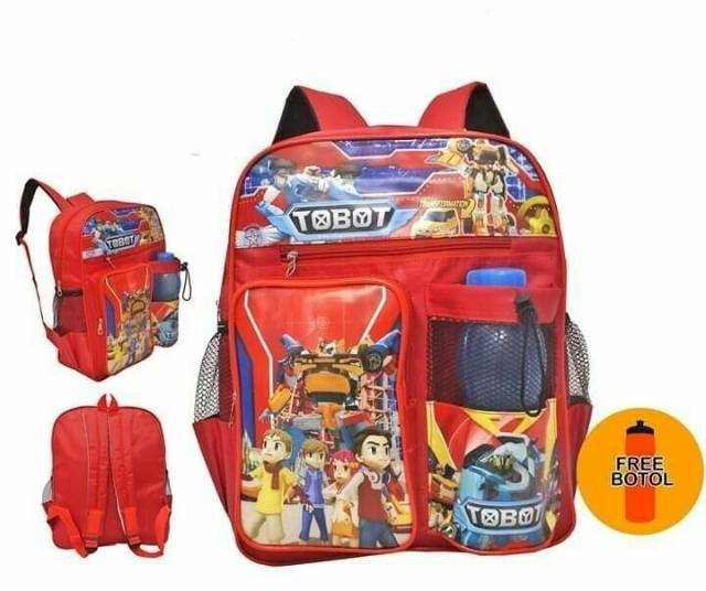 TAS ANAK TOBOT/TAS ANAK KARAKTER TOBOT/TAS TOBOT EMBOS DAN BOTOL