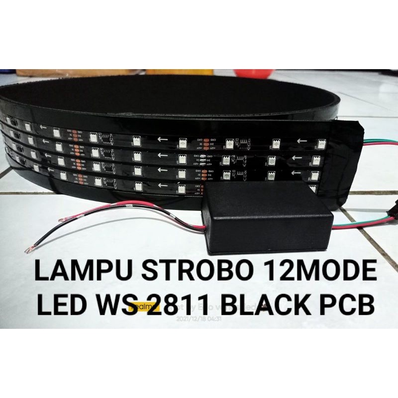 Lampu StroboKaca Rgb 12 Mode Running 12/24V Led Hitam Mobil Pickup Truk