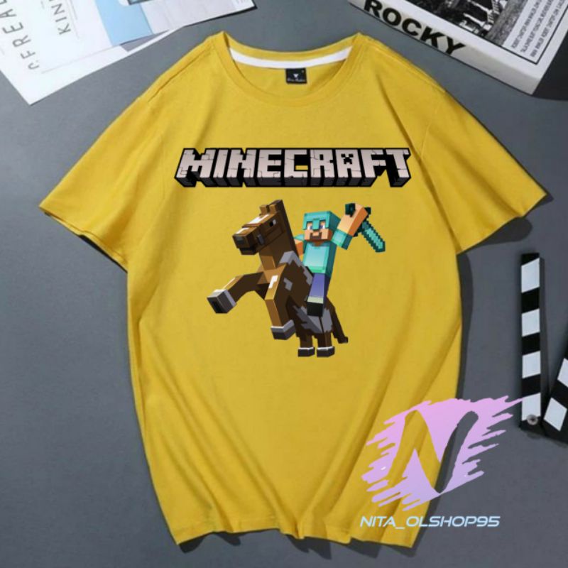 kaos mine craft terbaru baju anak minicraft karakter