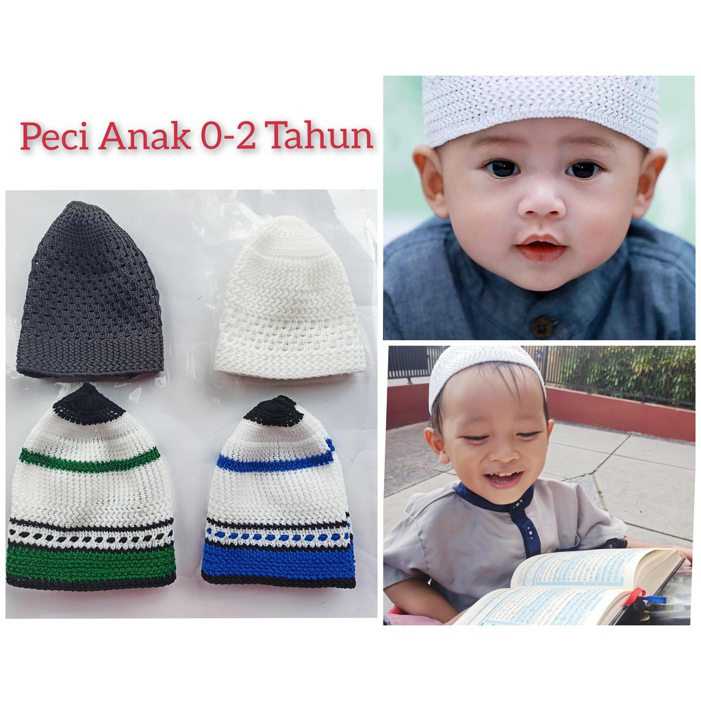 PECI ANAK BAYI PECI MUSLIM KOPEAH KOPEYAH TOPI MUSLIM PECI SONGKOK ANAK BAYI-PECI BAYI POLOS