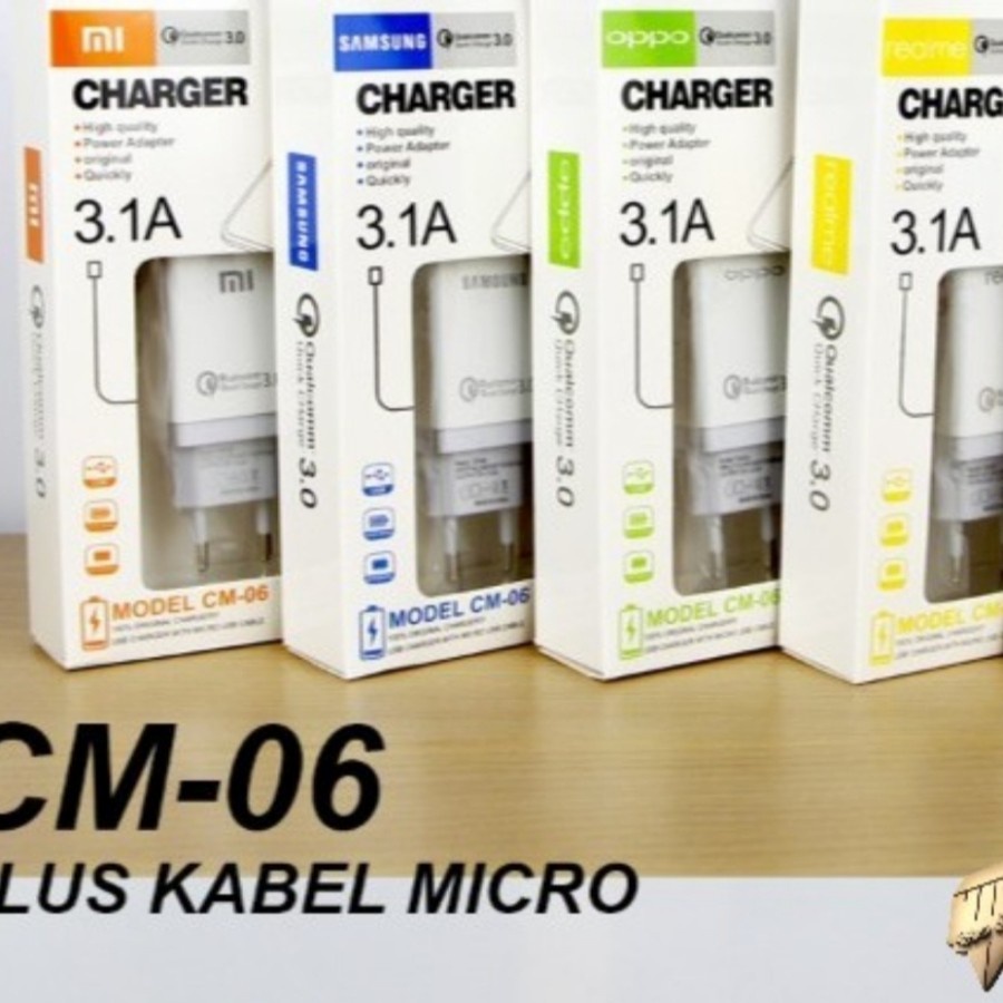 CHARGER MICRO USB 3.1A / KODE CM06 REAL 1A / SAMSUNG / VIVO / XIAOMI / OPPO / REALME
