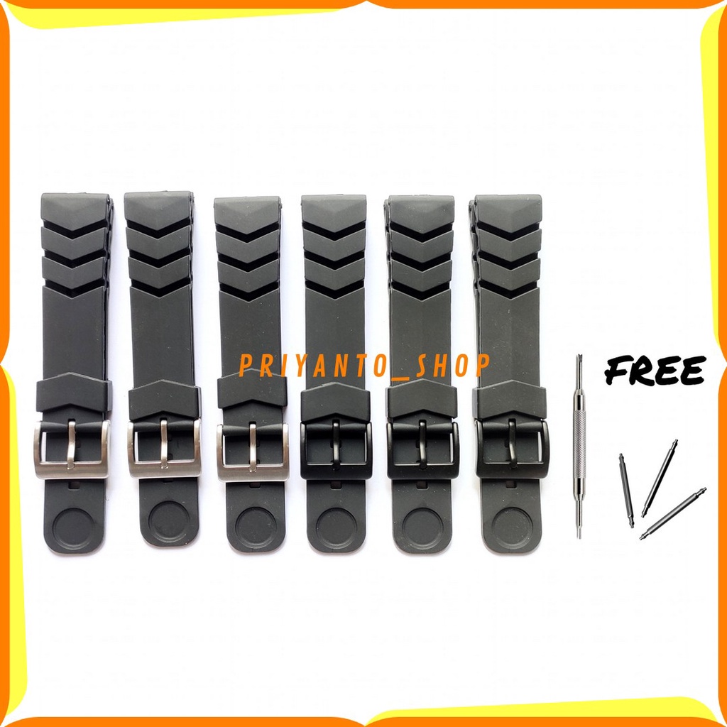 Tali Karet Jam Tangan 22mm Rubber Strap Mexxis Black Edition Free pen Remover