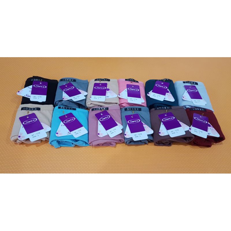 6 pc Celana dalam wanita midi karet kecil kode 1178 merk Sorex uk. L