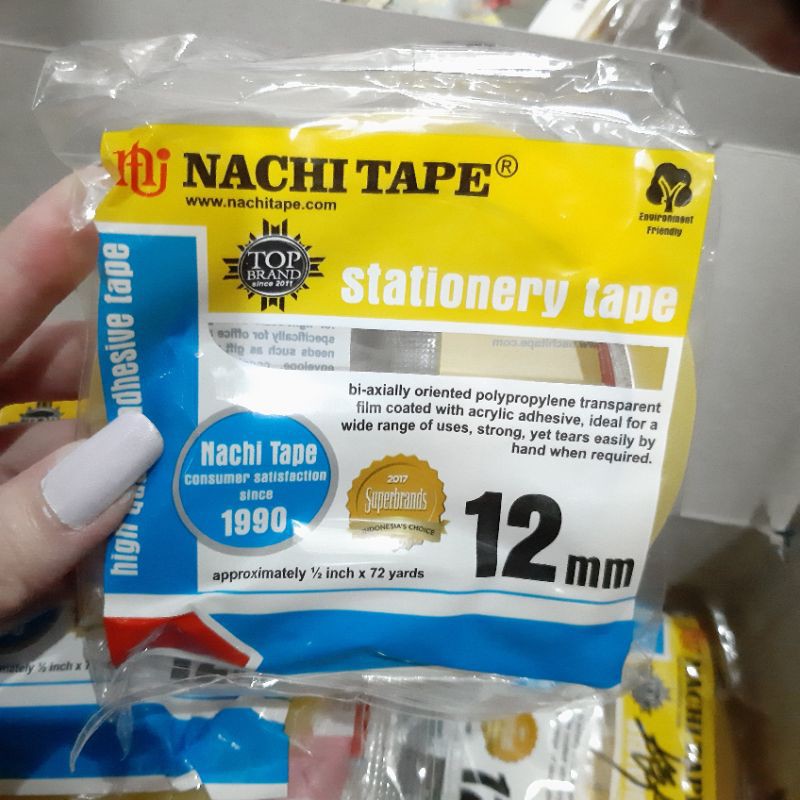 

isolasi bening nachi 1/2inch , 12mm adhesive tapes