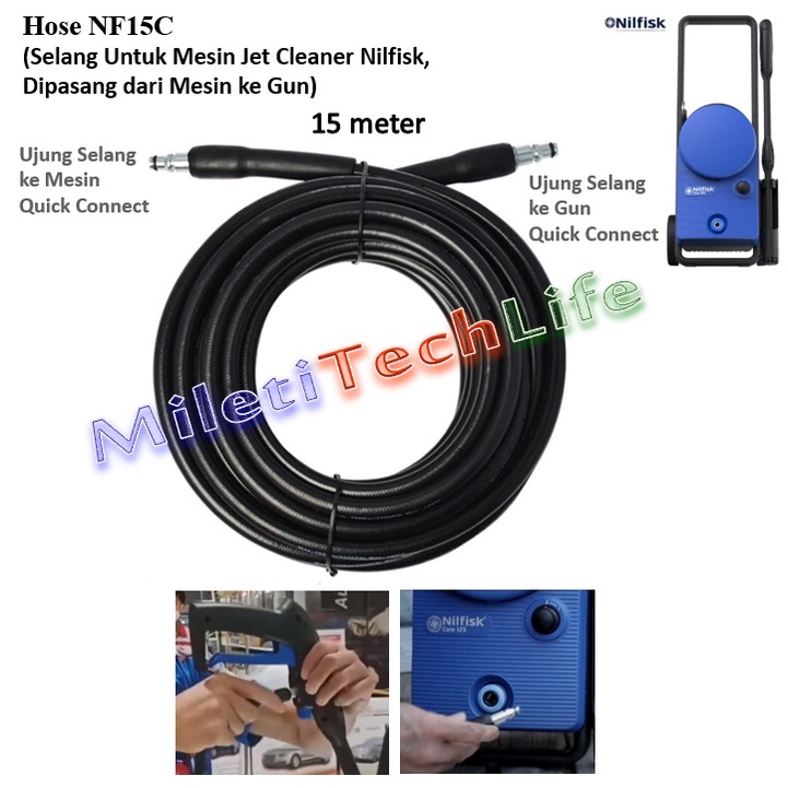 Selang Hose NF15C for Nilfisk CORE 125 High Pressure Jet Cleaner