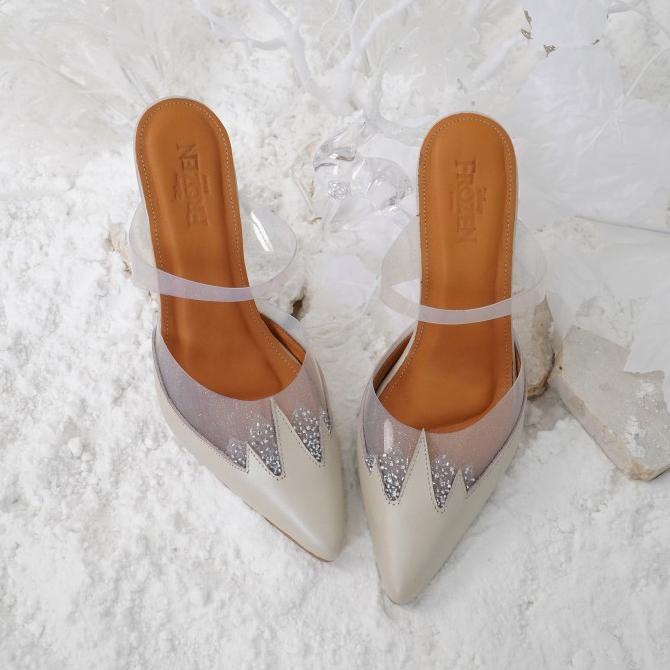 VAIA - Disney Frozen - Sepatu Heels Wanita Leonie 9 CM - Metallic Beige,37 Termurah