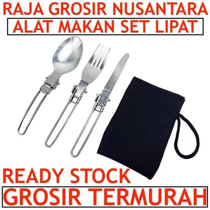 Alat Makan Set Lipat 1set isi 3 sendok garpu pisau