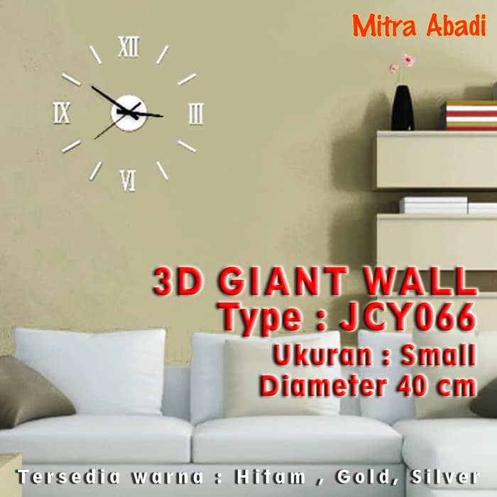 Jam Dinding 3D Giant Wall Clock Size SMALL Tipe JCY 066 Diameter 40 cm