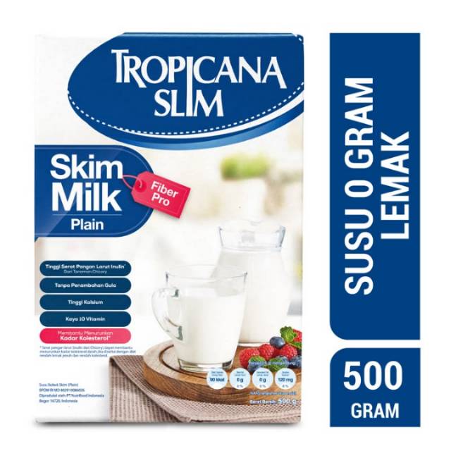 

Tropicana slim skim milk original fiber pro 500gr