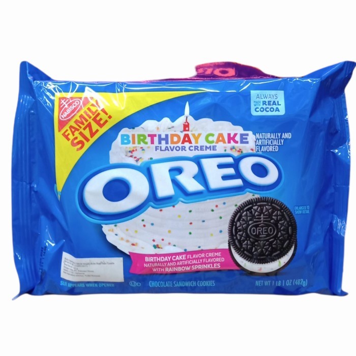 

NABISCO FAMILY SIZE OREO BIRTHDAY CAKE FLAVOR CREME 482 GR