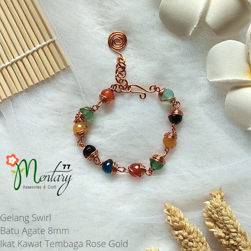 Gelang Batu Alam Agate