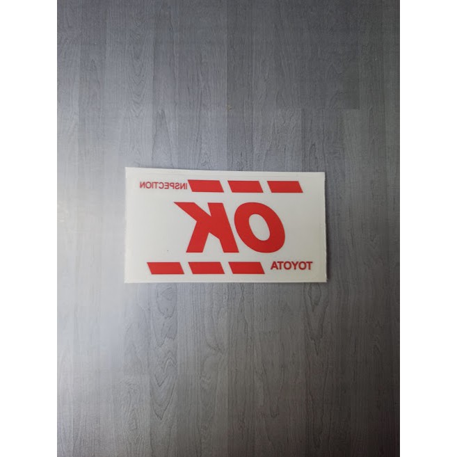 stiker kaca mobil toyota inspection OK caution plate warning sign JDM