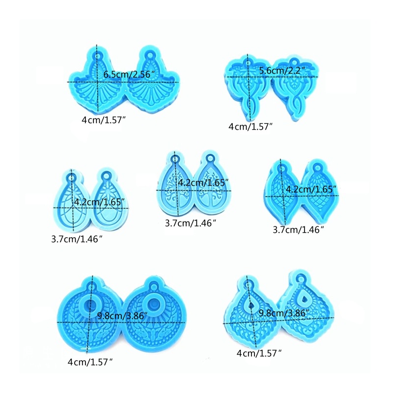 Siy 7pcsset Cetakan Resin Epoksi Bentuk Tetesan Air Bahan Silikon Untuk DIY Perhiasan