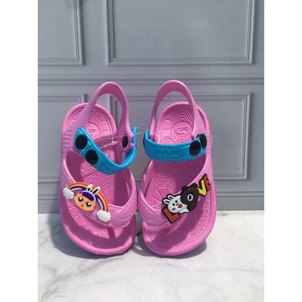 DX-175E-CW Sandal Jepit Anak Perempuan Tali Belakang Karakter Boneka Cewek Love Merek Dulux Size 20-25