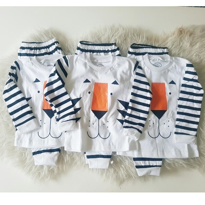 Piyama Bayi Laki Laki Perempuan - Lion Stripe