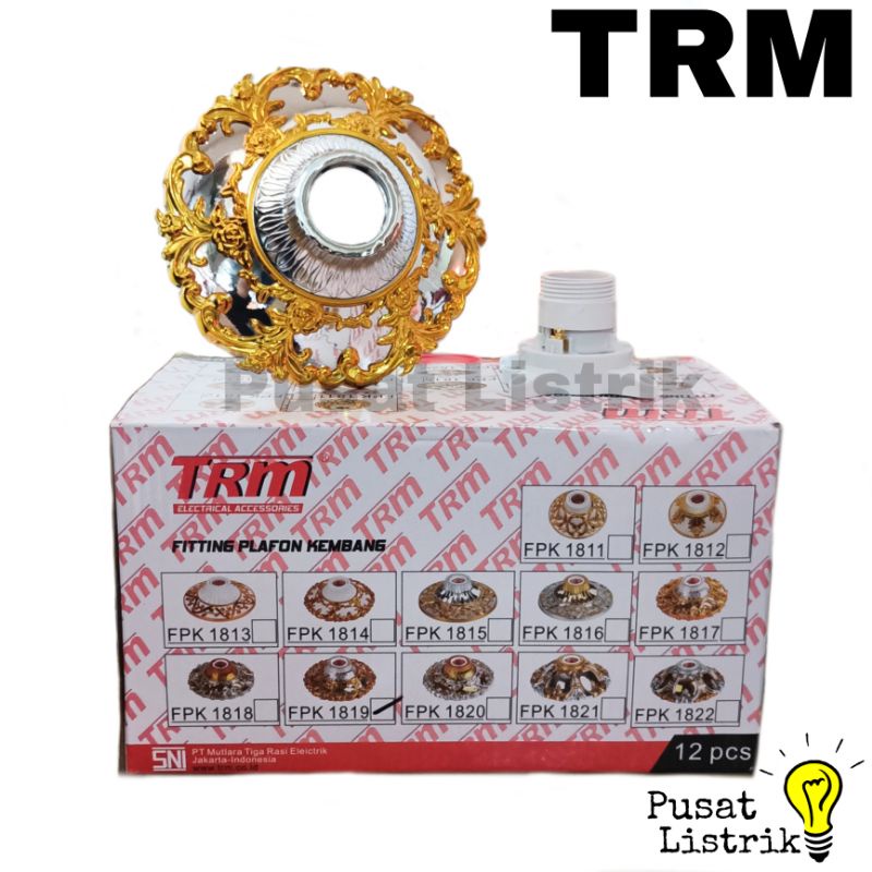 Fitting Plafon Hias FPK 1819 TRM Fitting Lampu Bunga Kecil Emas Silver