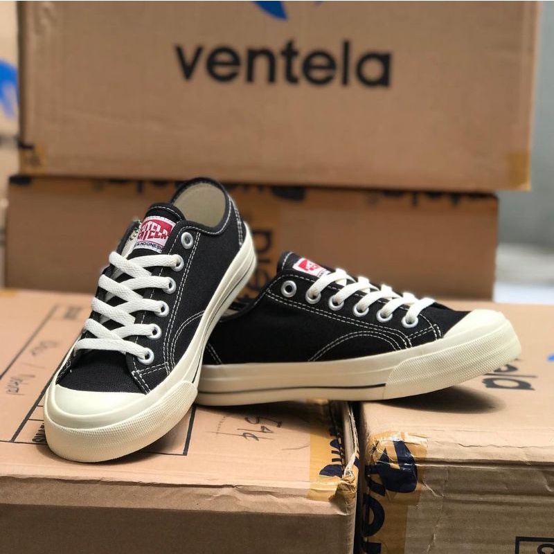 Sepatu Vantela Basic Low Black Natural Ventela Black White Original 100%-4
