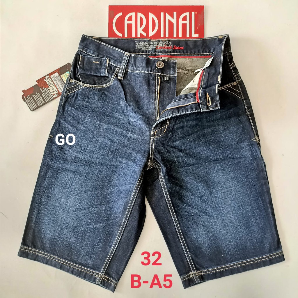 gos 32-S CARDINAL JEANS Celana Pria Celana Pendek Bermuda Casual Sobek Reguler Fit Slimfit Skinny