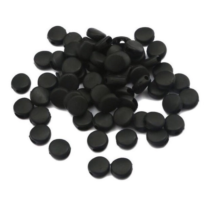 Stopper tali masker silikon 100 PCS Stopper Gepeng Spiral Hitam Putih Bening