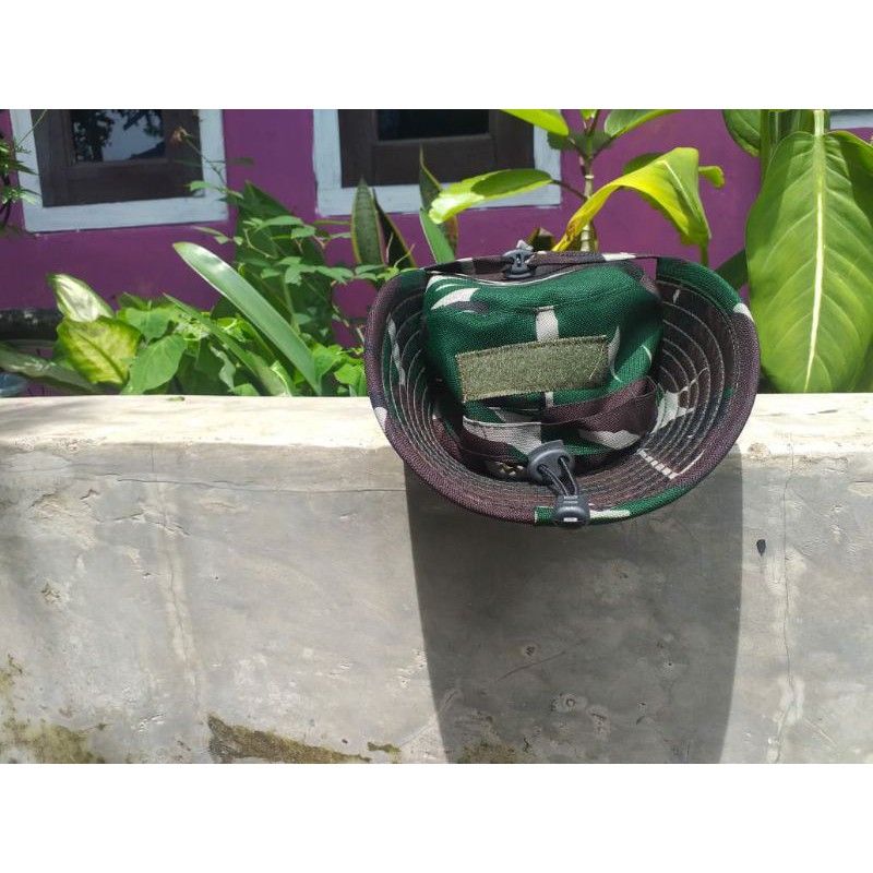 Topi Rimba Loreng TNI premium anti air full velbet/dinir TOPI RIMBA VELBET LORENG TNI AD ANTI AIR/ L