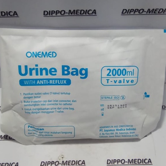 Urine Bag 2000 Ml T Valve / Push Pull/ With Hanger Kantong Tampung Kencing / Satuan