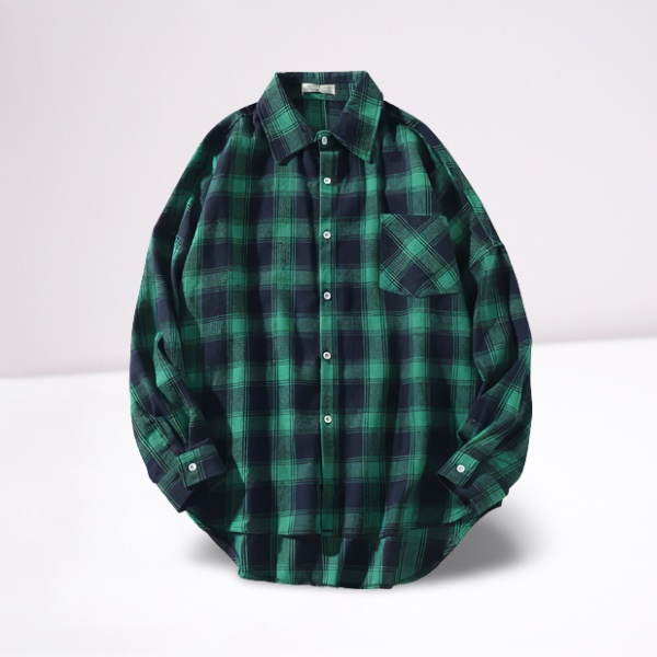 Kemeja Kotak Cowok Hem Flanel Pria Lengan Panjang Panel Merah Pria Distro Original Baju Kemeja 2024