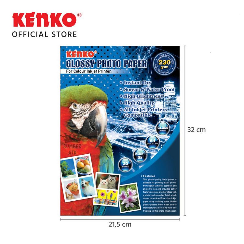 Kertas foto glossy photo paper kenko 230gsm