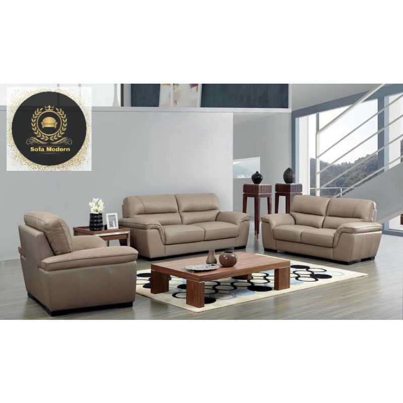 Sofa Kulit 221  Minimalis Kursi Sofa Ruang Tamu Kualitas Premium Furniture Jati Terbaik Mewah Terbar