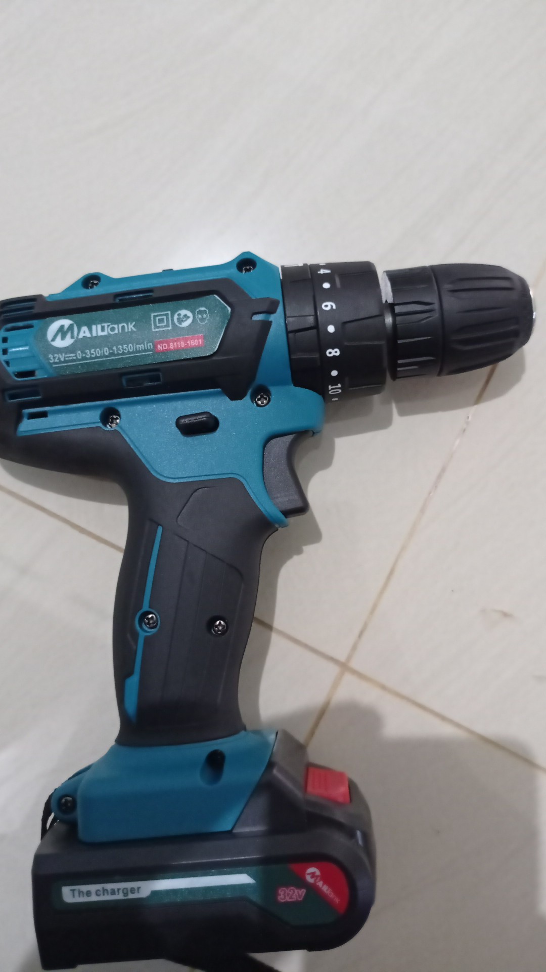 New Mailtank Sh190 Mesin Bor Cordless Charger Koper 2 Baterai 32v Full Set