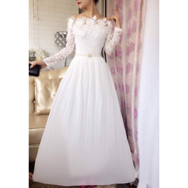 Vanesha Margaretta - Maxi brukat gamis pesta 9705-1