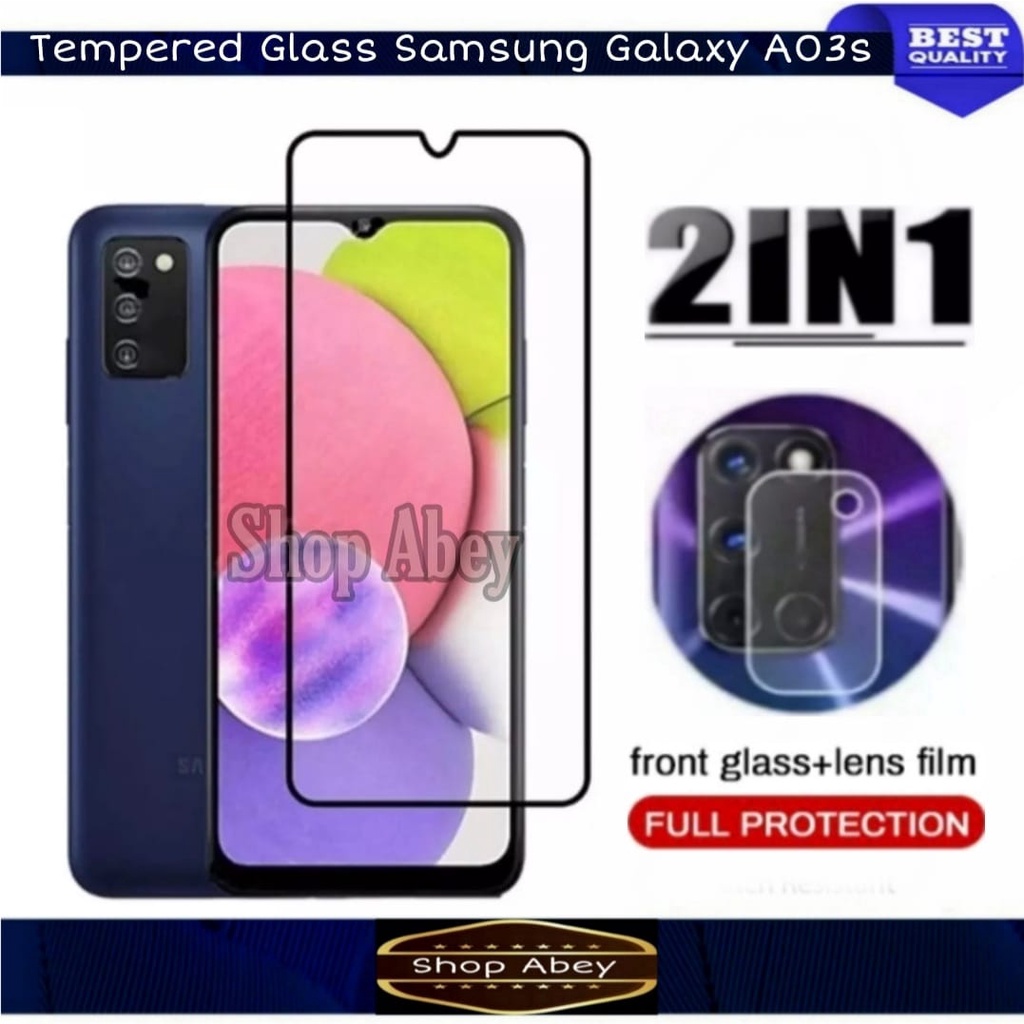 TEMPERED GLASS LAYAR FULL SAMSUNG GALAXY A03S ANTI GORES LAYAR FULL SAMSUNG GALAXY A03S FREE ANTI GO
