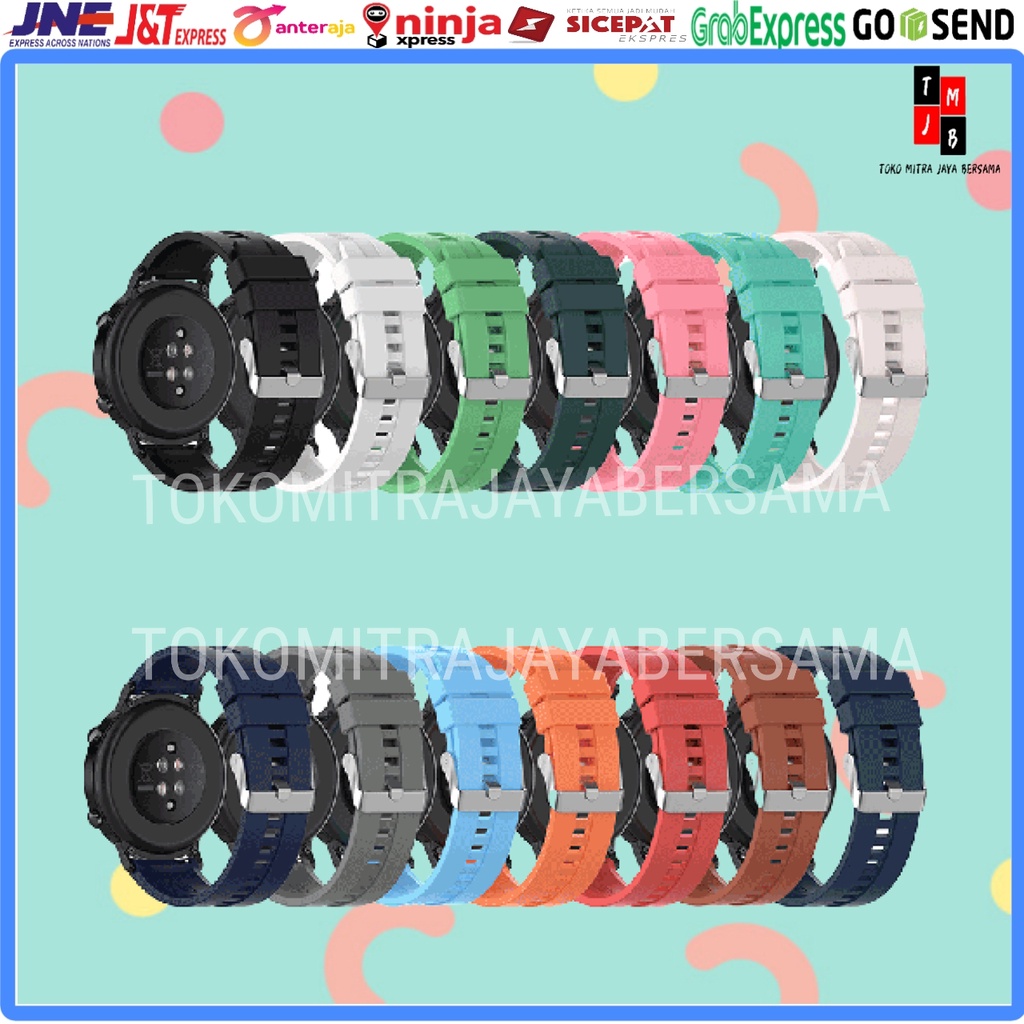 STRAP SILIKON 22mm SMARTWATCH HUAWEI GT2 46mm GT ACTIVE HONOR MAGIC BAND SAMSUNG MOTIF GARIS