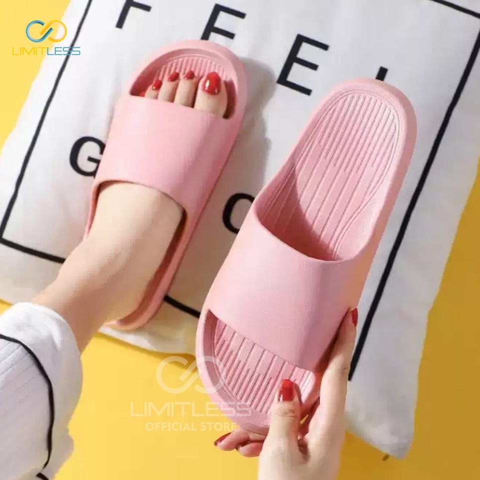 Sandal Limitless Wanita Sendal Slop Cewek Eva Sendal Wanita Santai Nyaman Korean Style Lucu Selop