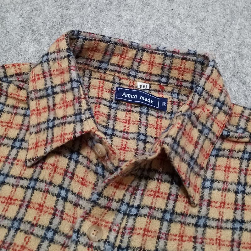 kemeja flannel wool tebal second casual outer oversize pria murah