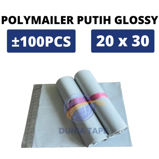

Polymailer Premium PUTIH HITAM GLOSSY [20x30] isi 100 pc