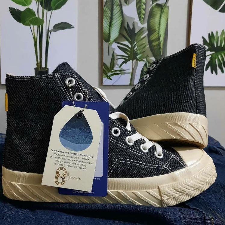 Ventela BTS 80S Black & Blue Denim High Original (Ventela x Badjatex) ◦ Sk31au22ᵁ