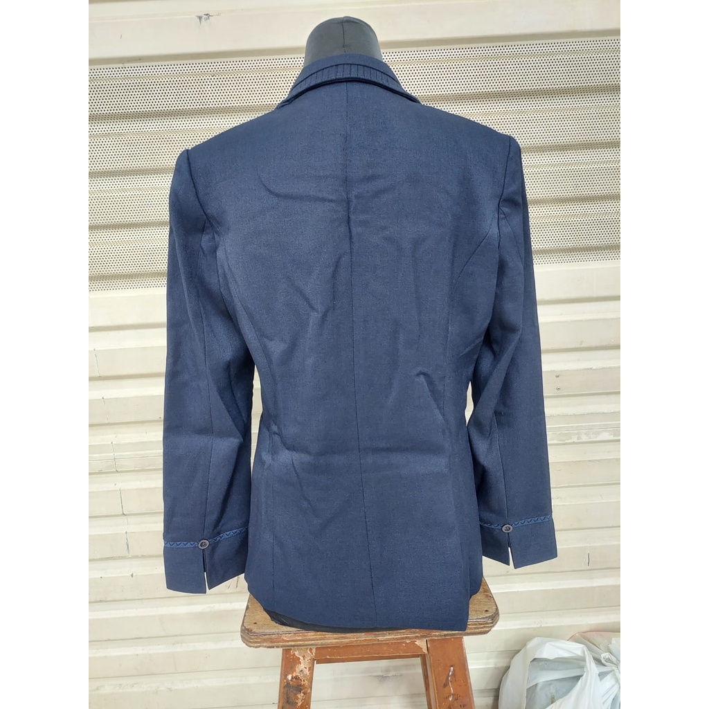 Atasan blazer kancing dua krah jas kode 013 warna benhur-biru laut-dongker