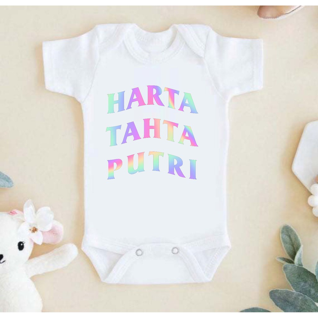 Jumper Bayi Custom Nama Anak Sendiri Baju Newborn Pakai Nama Harta Tahta