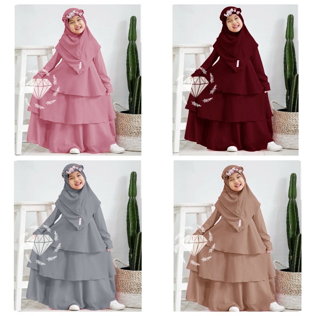 SET SYARI KIDS INGGRID SYARI ANAK MOSCREPE BANDO LUCU SET SYARI KIDS INGGRID SYARI ANAK MOSCREPE BANDO LUCU