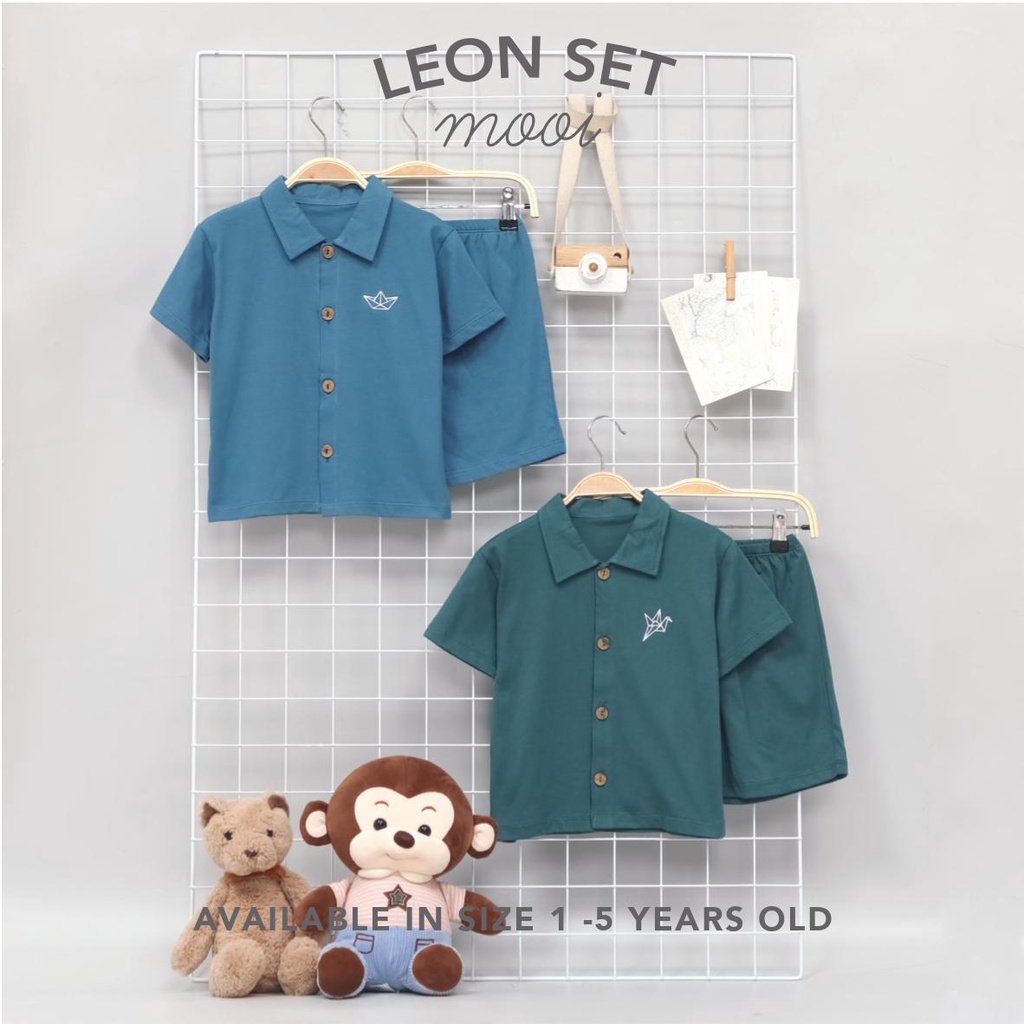 PROMO 7.7 PROMO BAJU LEBARAN MURAH MOOI LEON SET BAJU ANAK SETELAN PENDEK FASHION ANAK UNISEX 1-5 TAHUN