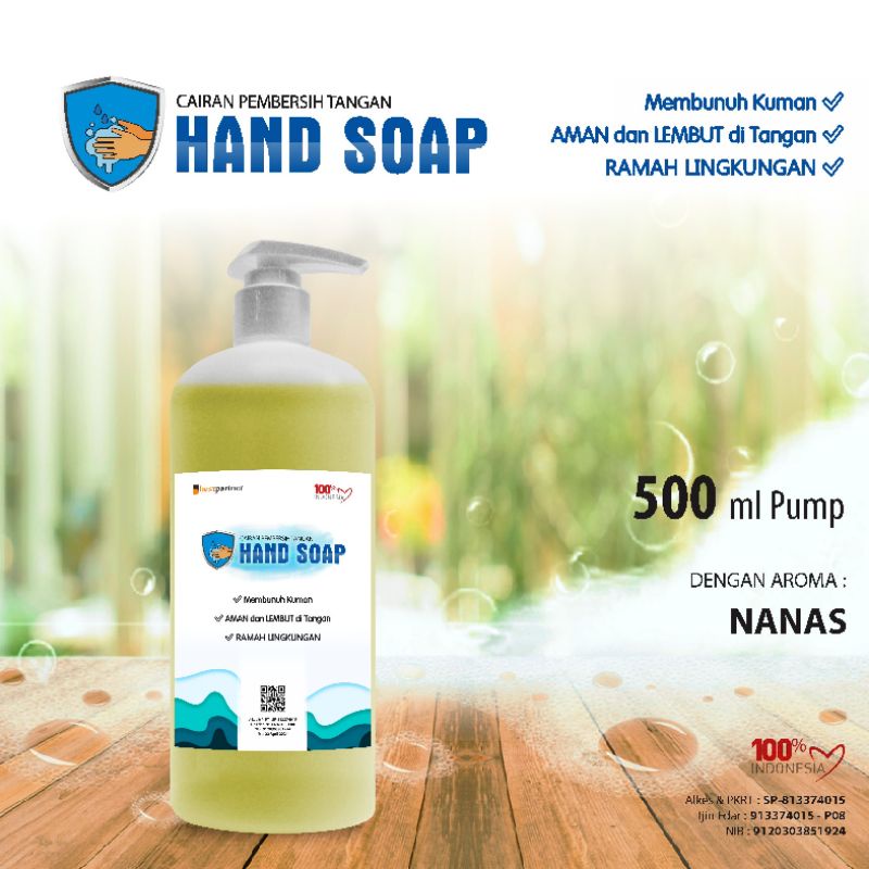 HandSoap pembersih tangan aneka aroma buah kemasa pump 500 ml