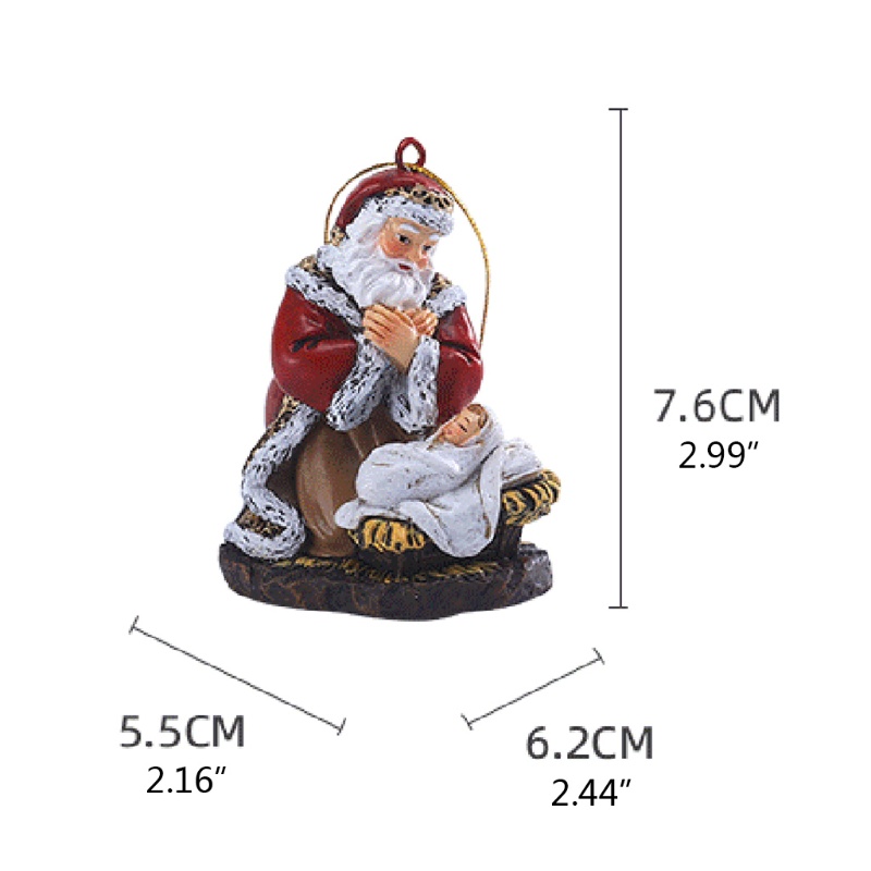 Ornamen Gantung Bentuk Santa Claus Bahan Resin Untuk Dekorasi Pohon Natal