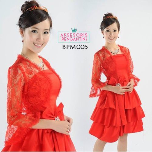 [PRODUK TERLARIS] AKSESORIS PESTA PENGANTIN BOLERO WEDDING MERAH BPM005