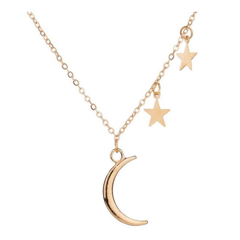 Kalung Wanita MOON STAR Korea Fashion Women Necklace Titanium Alloy Bulan Bintang Aksesoris Cewe